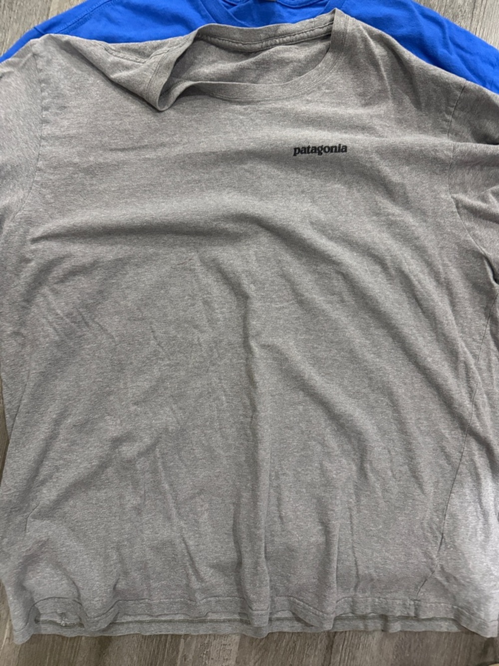 Patagonia Gray Crewneck Tee with Subtle Chest Logo